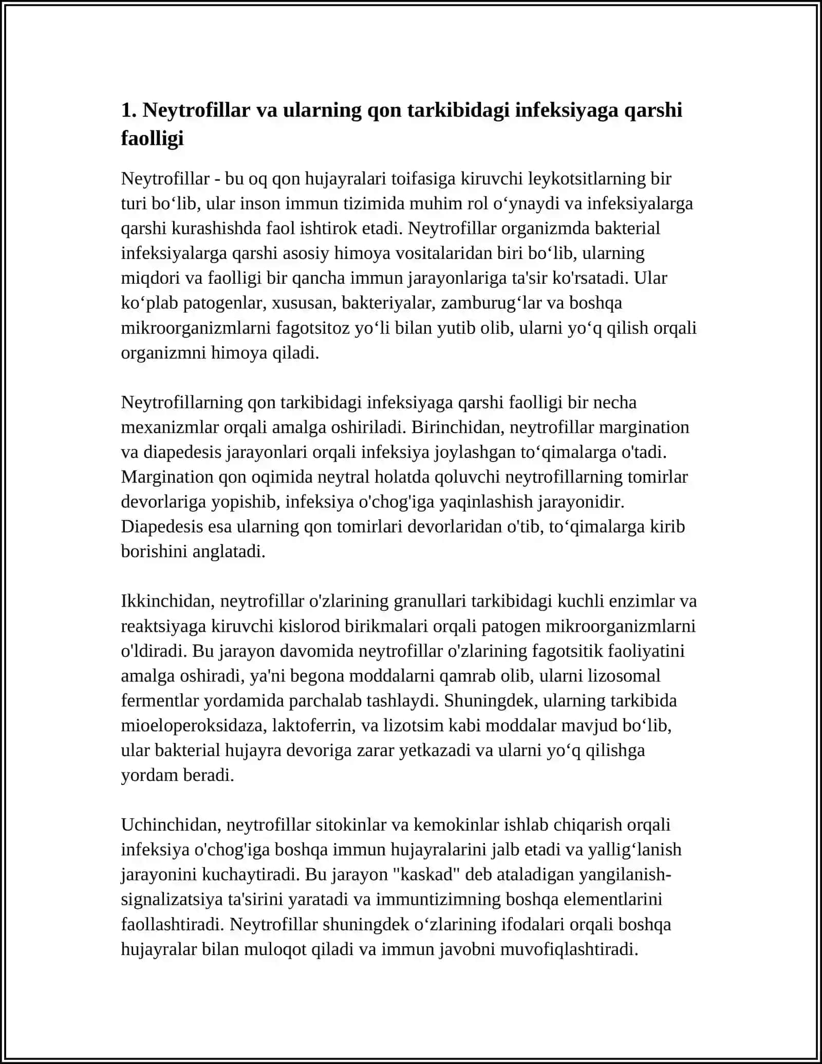IMUM TIZIMI ELEMENTLARI VA ULARNING QON TARKIBIDAGI ROʻLI 3