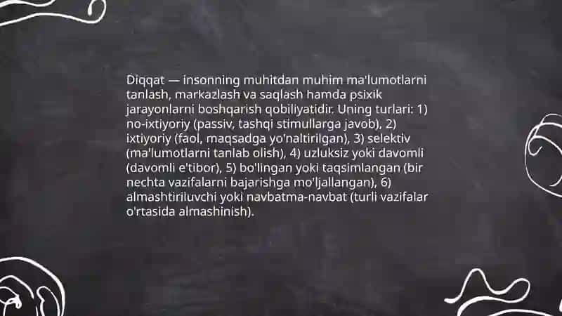 Diqqat tushunchasi va turlari 3