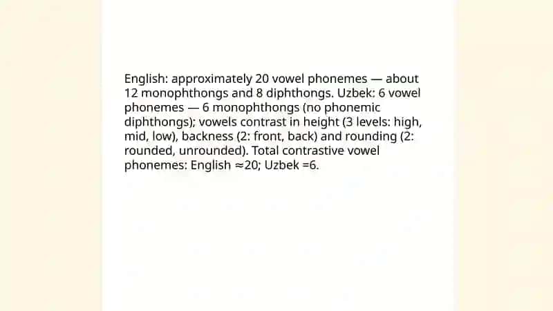 Comparison of English and Uzbek vowels 3