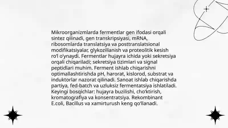Mikroorganizmlardan zarur moddalarni sintez qilish 3