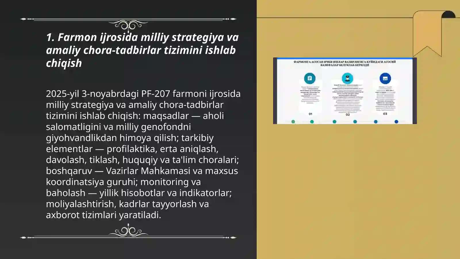 Farmon ijrosini ta'minlash bo'yicha kompleks chora-tadbirlar 3