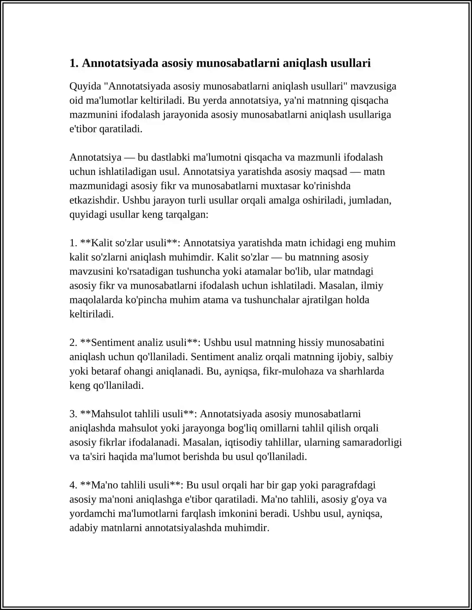 ANNOTATSIYA MATNIDA MUNOSABAT, DALIL - ASOS, ISBOT-XULOSA 3
