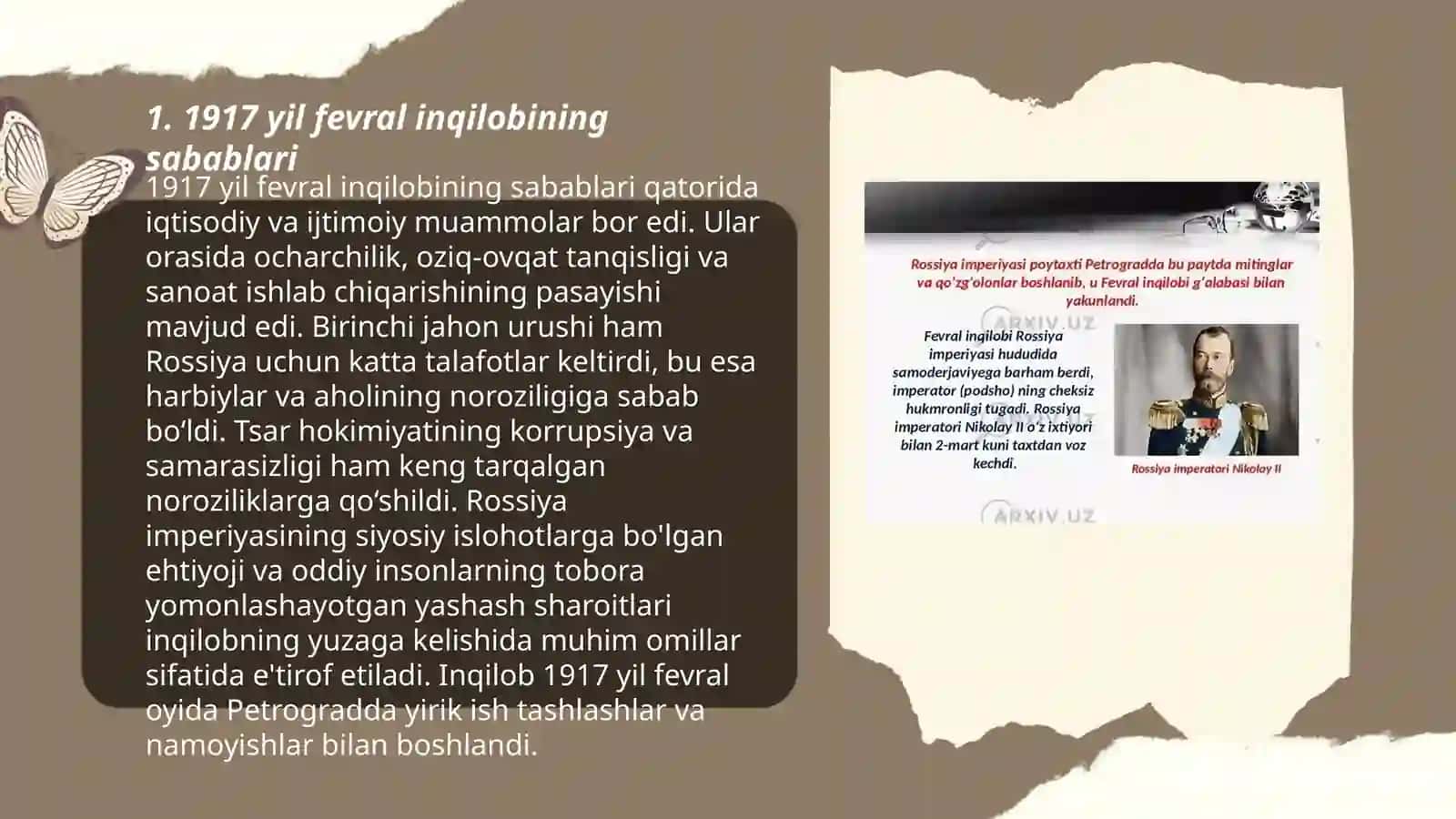Rossiyada 1917 yil fevral inqilobi va uning Turkistonga taʼsiri 3