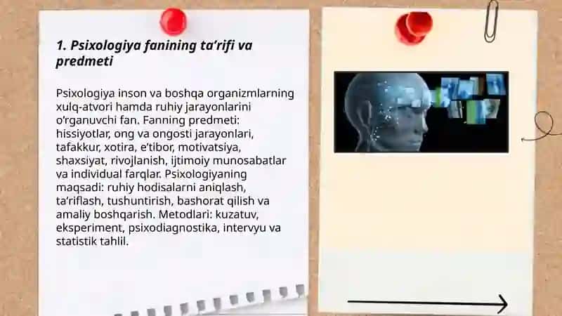 Psixologiya faniga kirish va faning rivojlanish tarixi 3