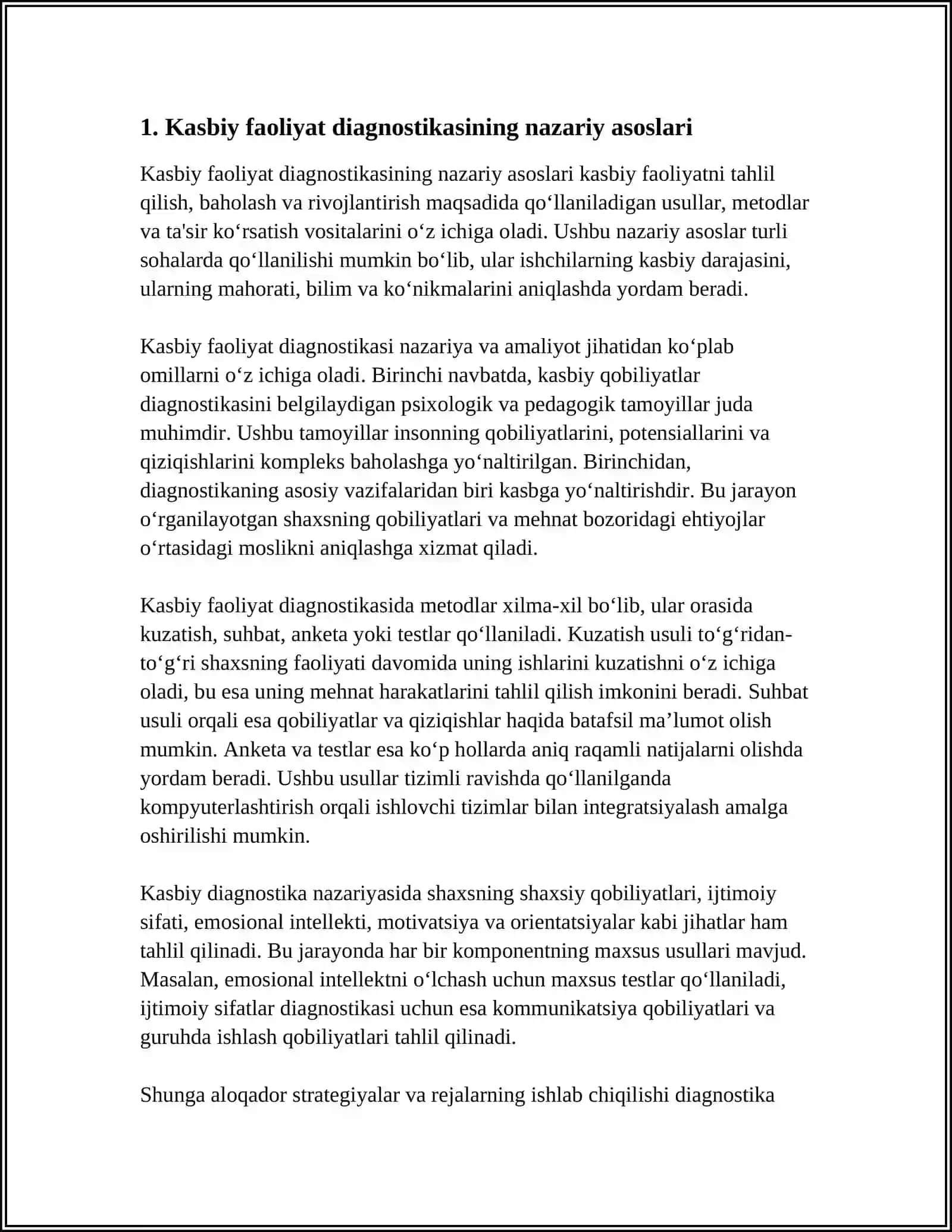 KASBIY FAOLIYAT DIAGNOSTIKASI 3