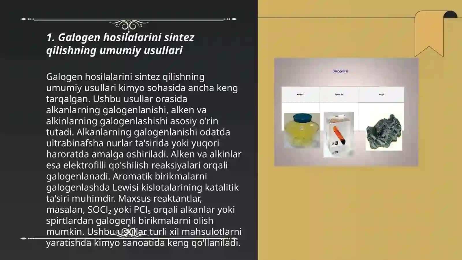 Galogen hosilalarini sintez qilish usullari 3