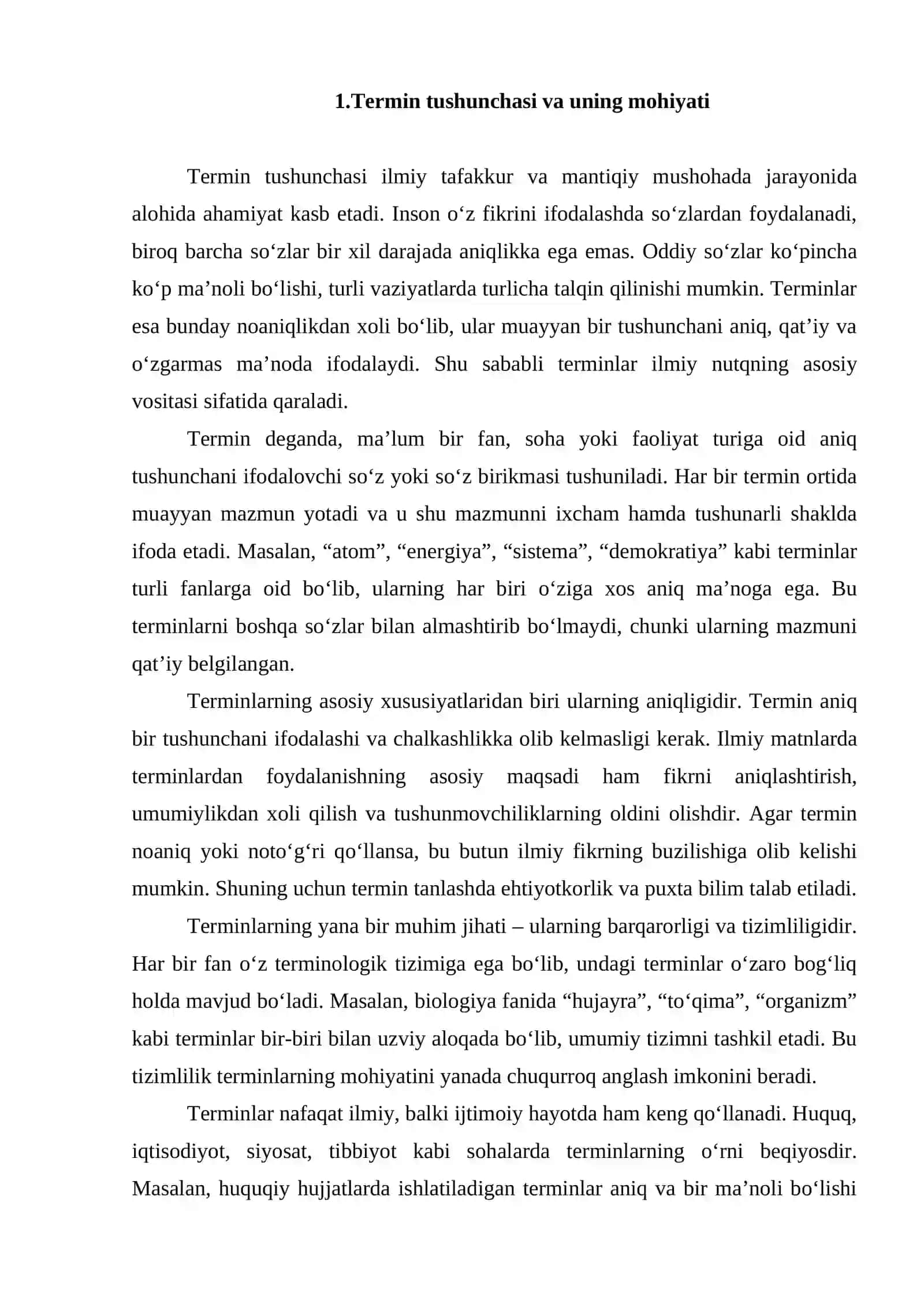 Mushohadalarda terminlar hajm 3