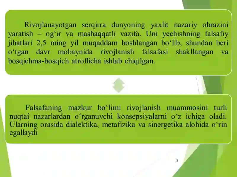 Rivojlanish falsafasi 3