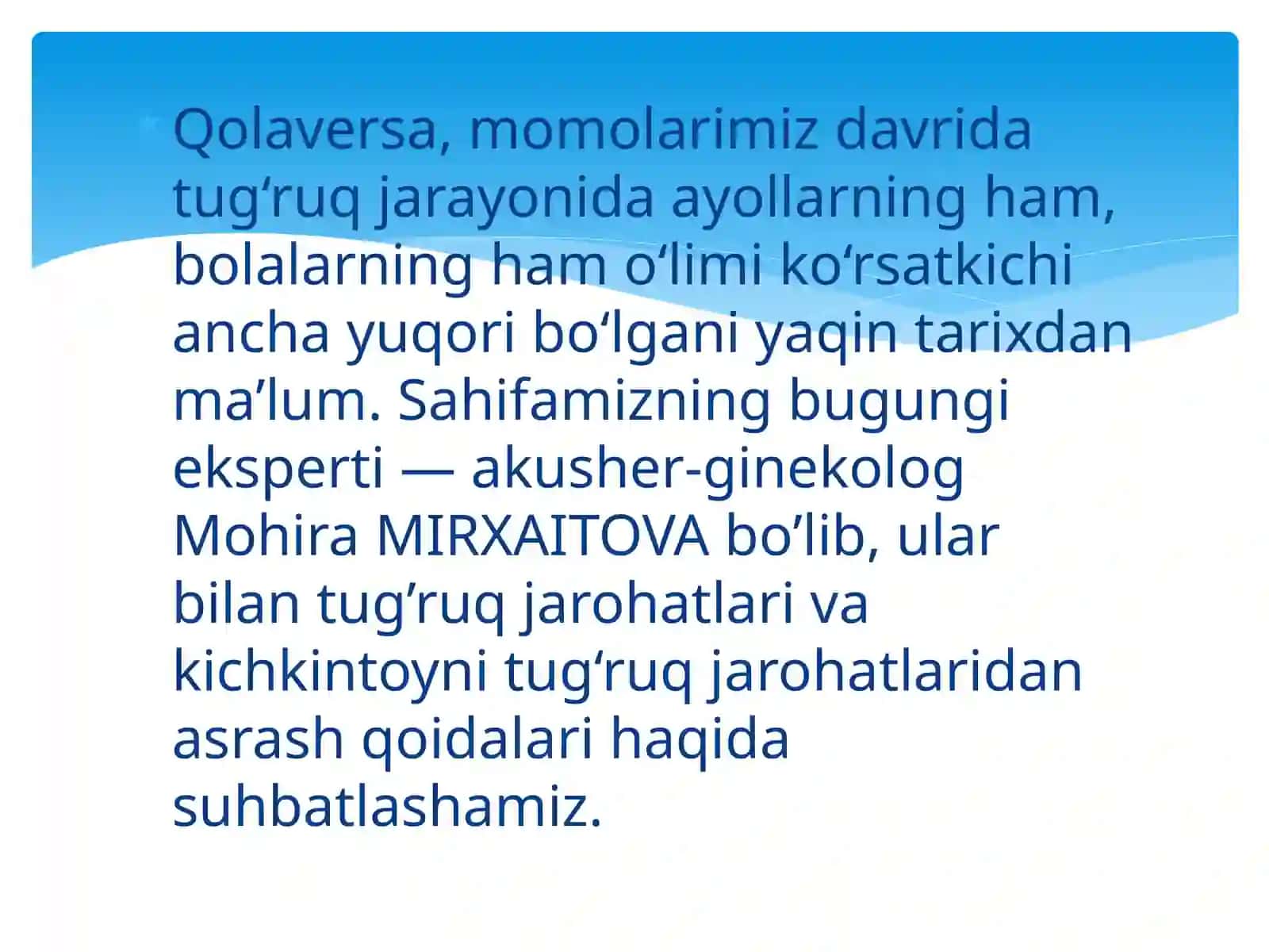 TUG’RUQ JAROHATLARI – TURLARI VA OLDINI OLISH USULLARI 3