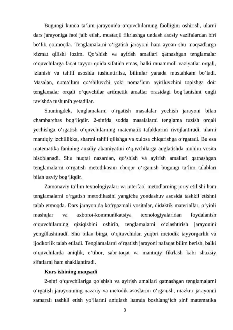 2-sinfda qo‘shish va ayirish amallari qatnashgan tenglamalarini o‘rgatish metodikasi 3