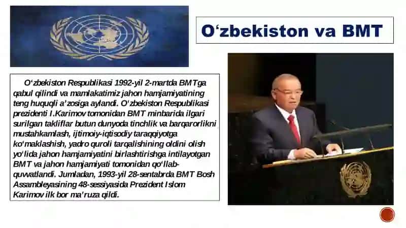 Oʻzbekistonning xalqaro tashkilotlar bilan aloqalari 3