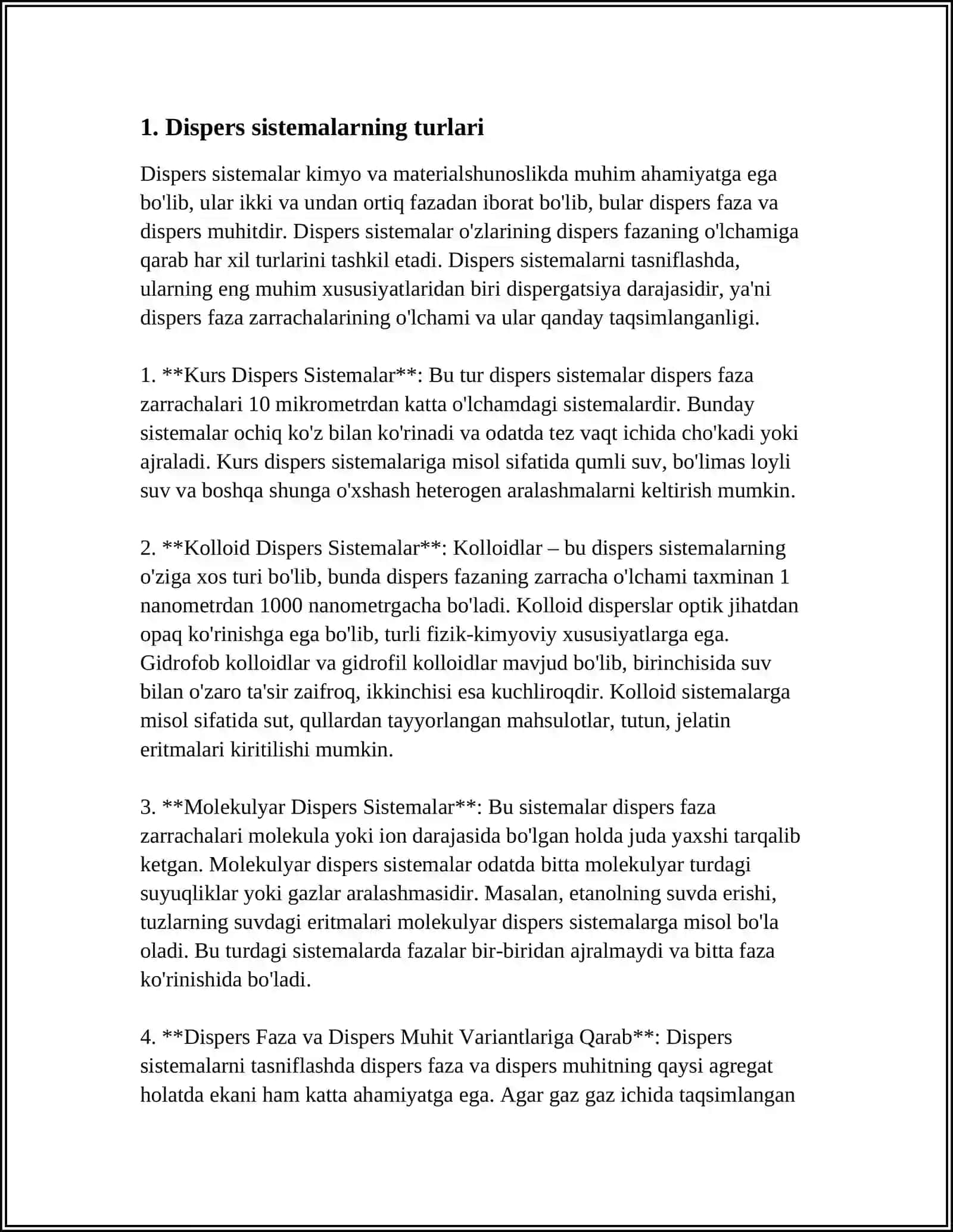 DAG‘AL-DISPERS SISTEMALARNING XOSSALARI VA ULARNI TIBBIYOT VA FARMAKOLOGIYADA ISHLATILISHI 3