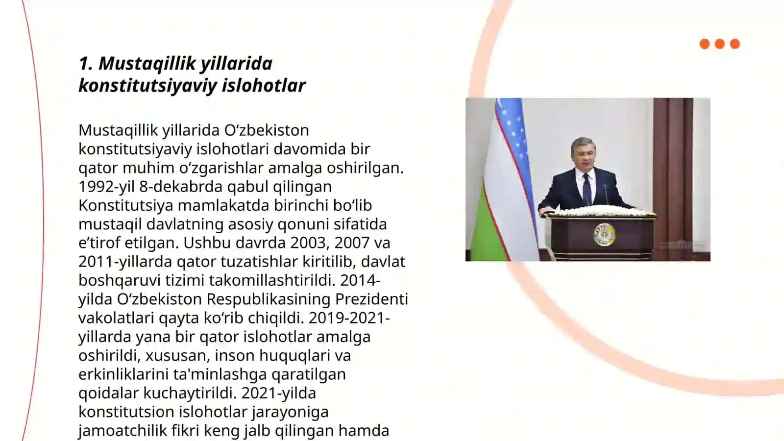 Mustaqillik yillarida davlat boshqaruvi tizimida amalga oshirilgan islohotlar 3