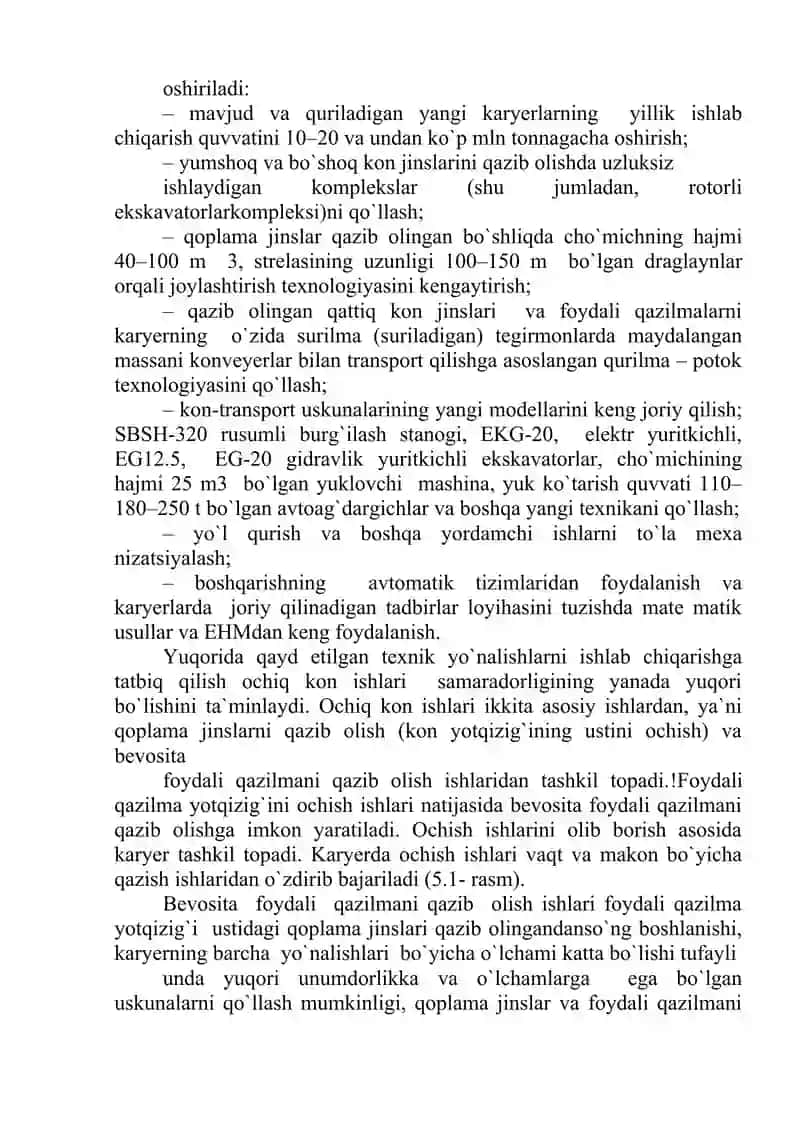 Foydali qazilma konlarini ochiq usulda qazib olishning texnologik asoslari 3