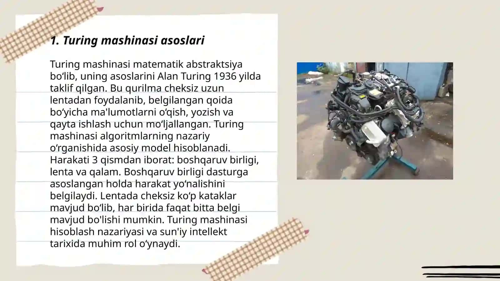 Tyuring mashinasida murakkab algoritmni realizatsiya qilish va amalardab bajarish 3