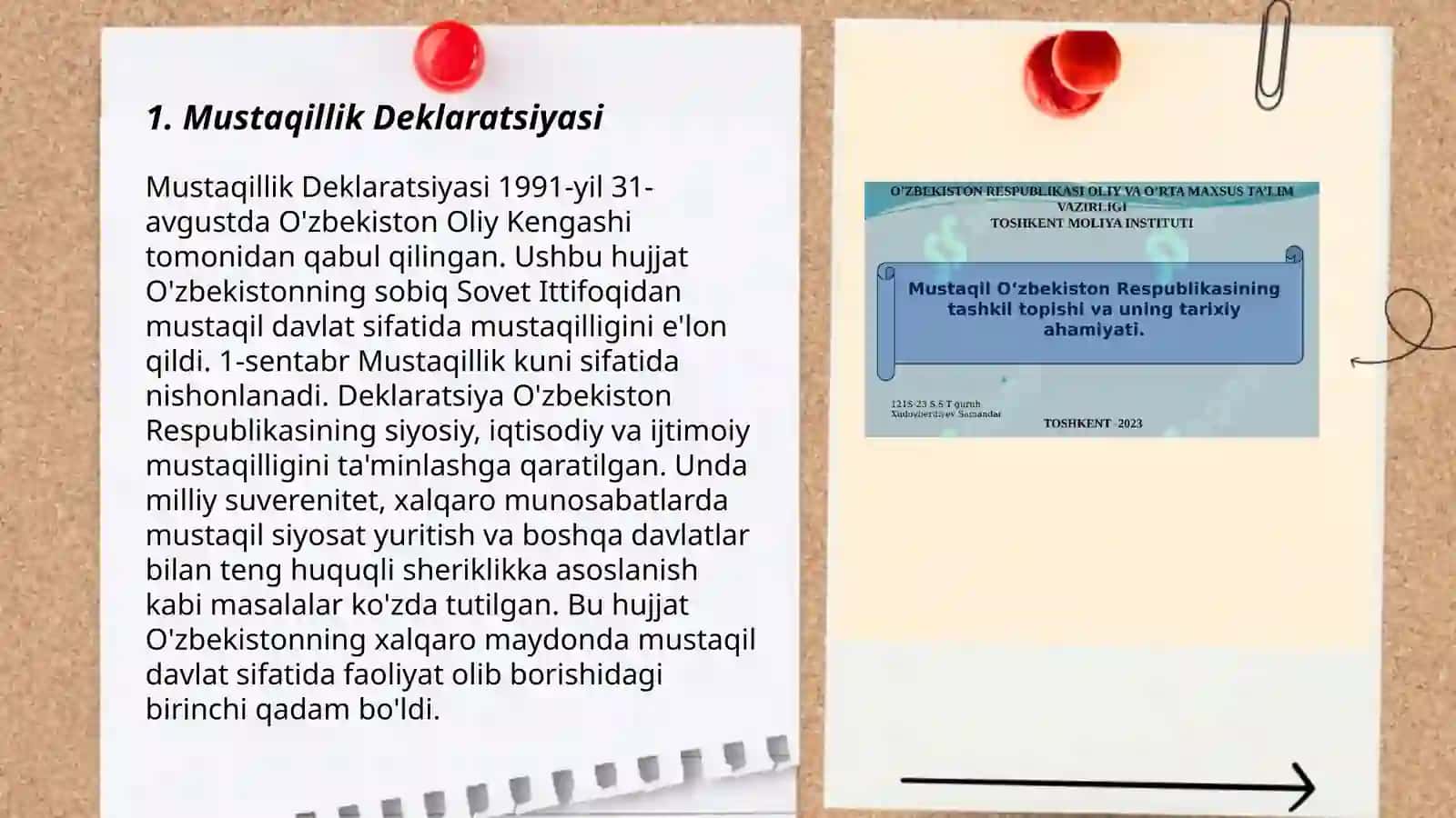 Mustaqil Oʻzbekiston Respublikasining tashkil topishi va uning tarixiy axamyati 3