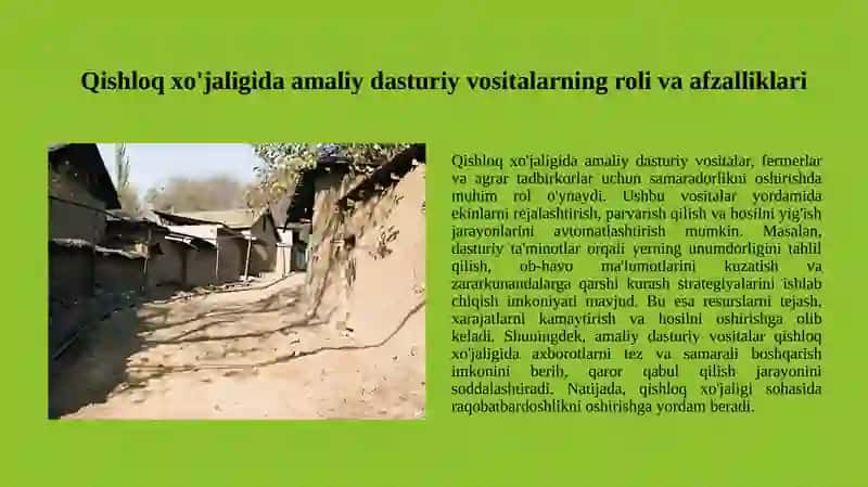 Qishloq xo'jaligida amaliy dasturiy vositalarning roli va afzalliklari 3