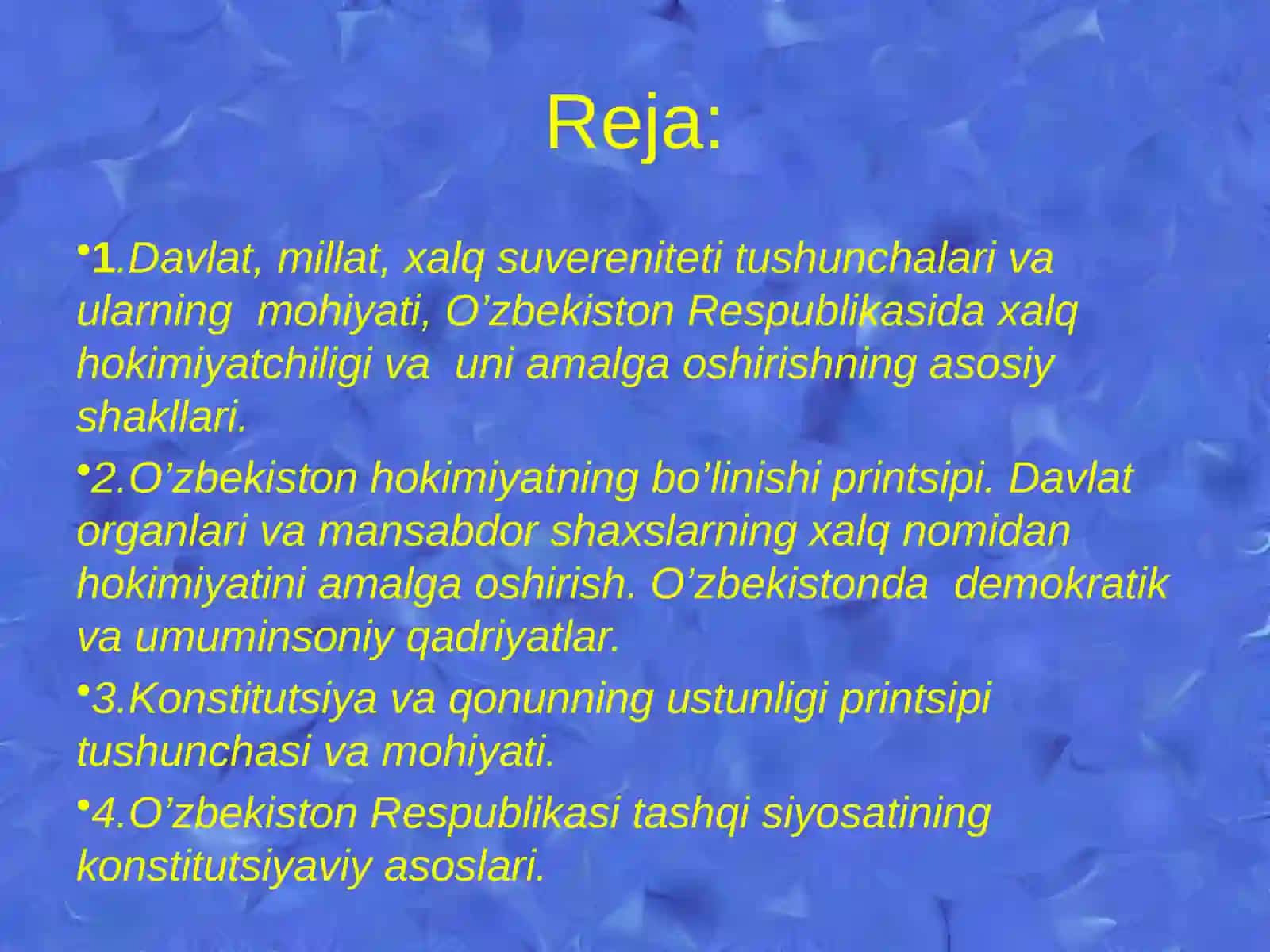 O`zbеkistonning1992yilgikonstitutsiyasiningasosiytamoyillari 3