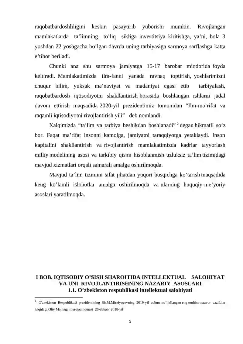 Iqtisodiy o’sish sharoitida intelektual salohiyatni rivojlantirish istiqbollari 3