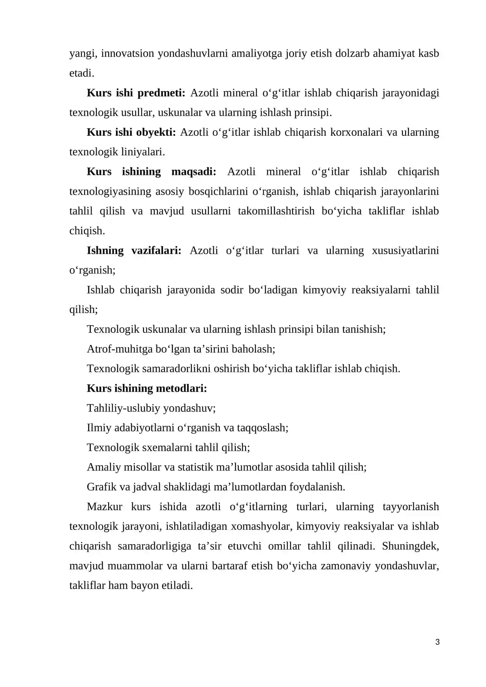 AZOTLI MINERAL O'G'ITLAR ISHLAB CHIQARISH TEXNOLOGIYASI 3