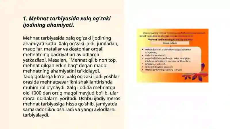 Mehnat tarbiyasida xalq og'zaki ijodidan foydalanish 3