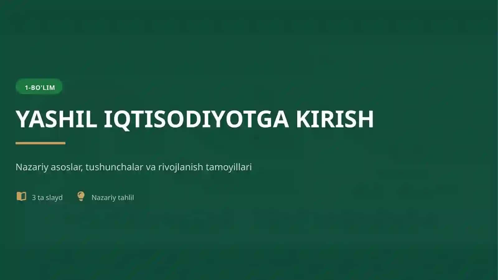 Yashil iqtisodiyot 3