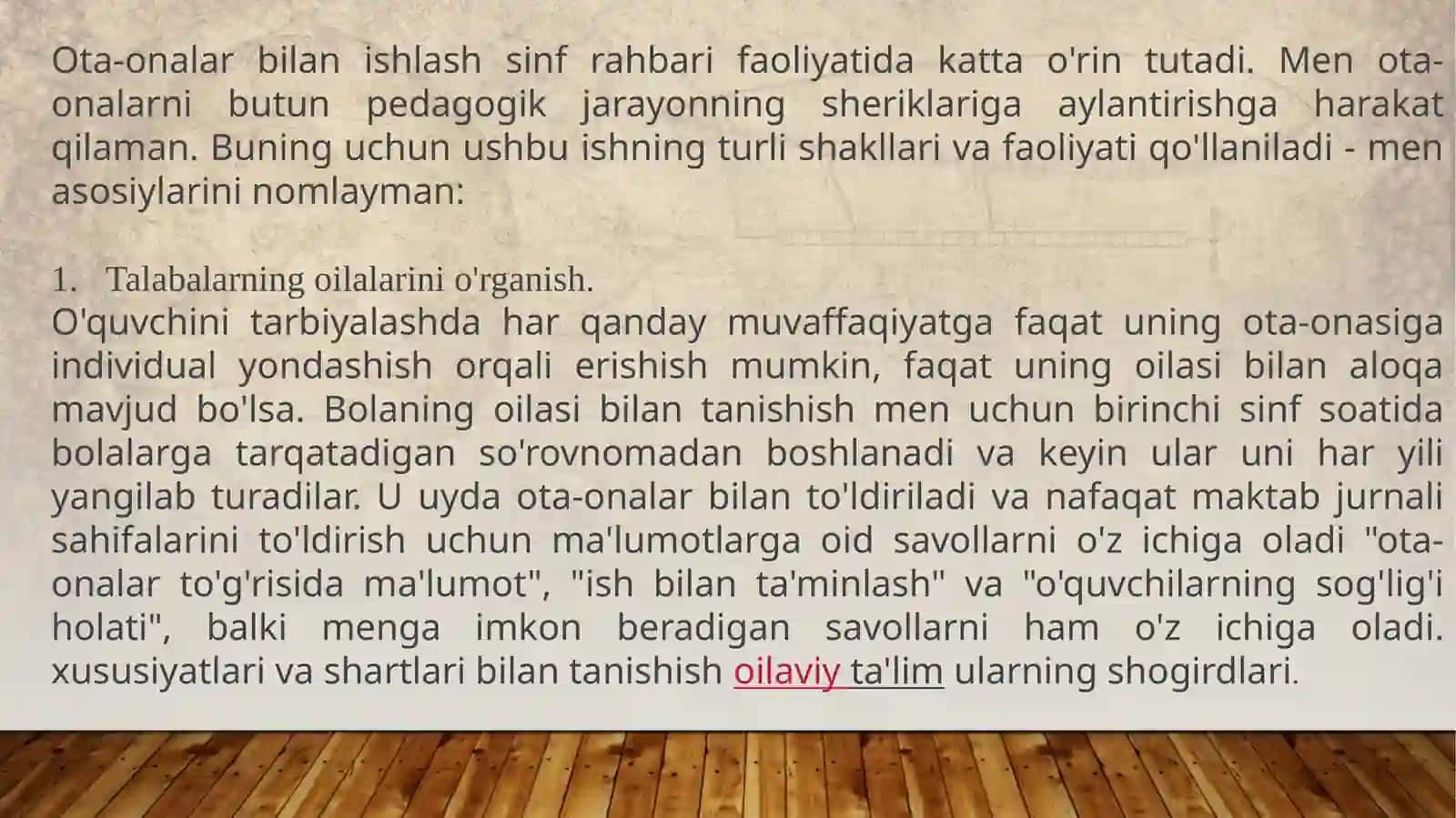 Guruh rahbarining ota-onalar bilanolib boriladigan ish shakllari 3