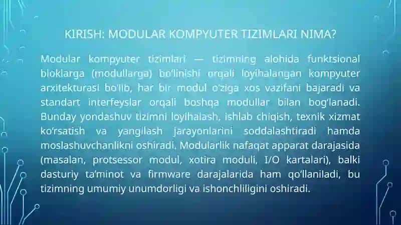 Modular kompyuter tizimlari 3