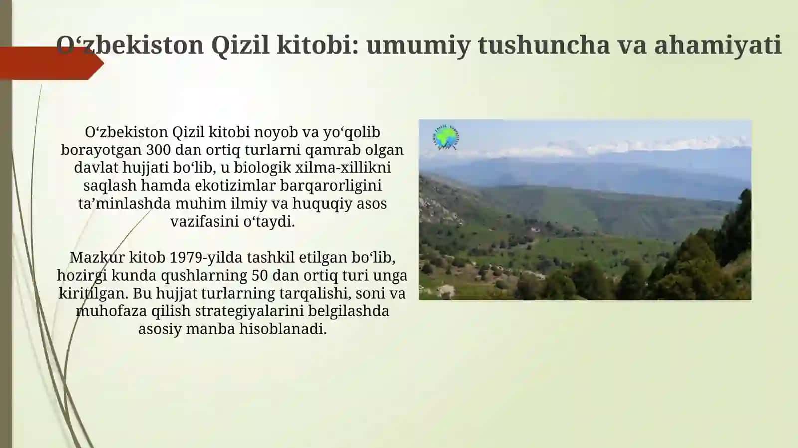 O‘zbekiston Qizil kitobi: umumiy tushuncha va ahamiyati 3