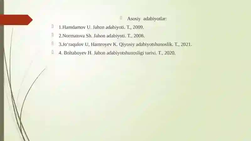 Jahon adabiyotshunosligi tarixi fanining maqsad va vazifalari 3