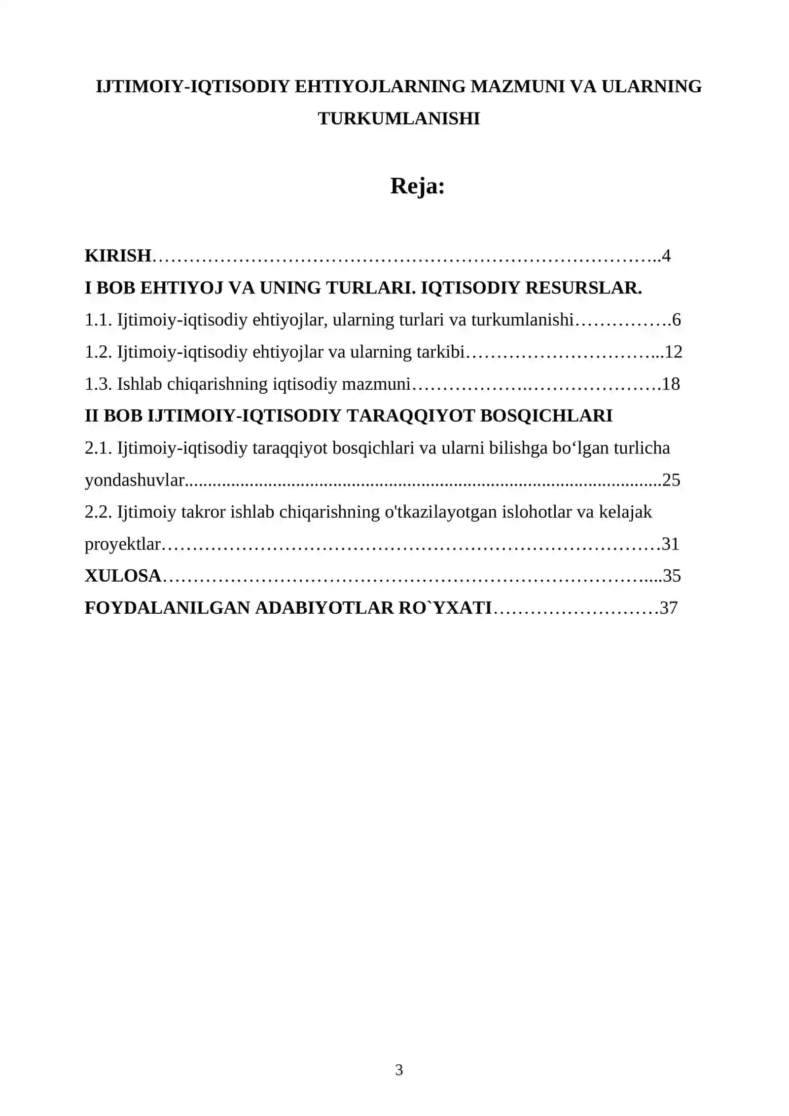 IJTIMOIY-IQTISODIY EHTIYOJLARNING MAZMUNI VA ULARNING TURKUMLANISHI 3