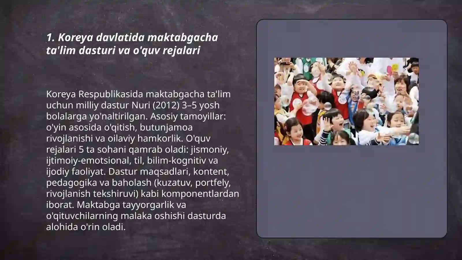 Koreya davlatida maktabgacha ta'lim mashg'ulotlari 3
