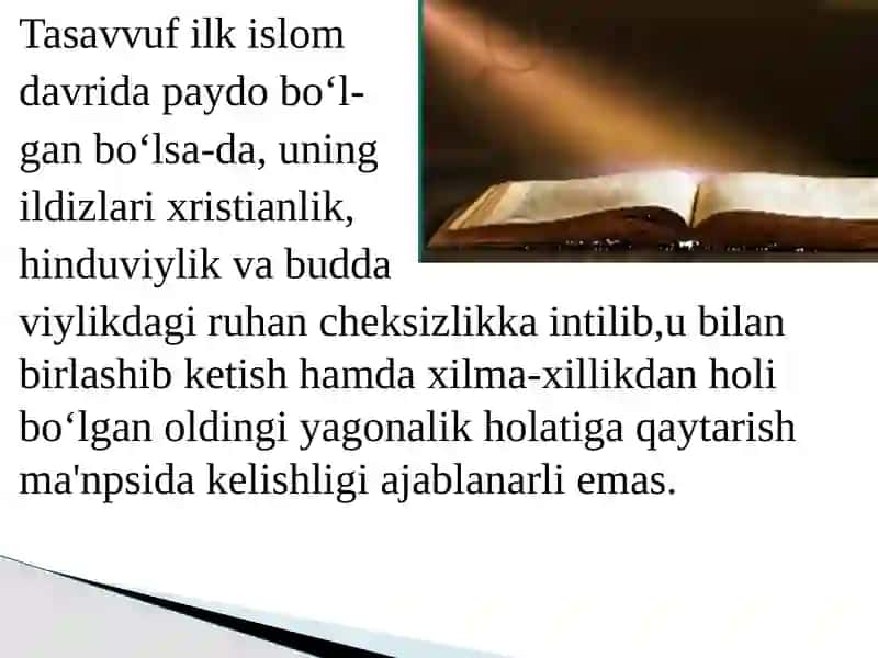 TASAVVUF  TA'LIMOTINING SHARQ MA'DANIYATIGA TA'SIRI 3