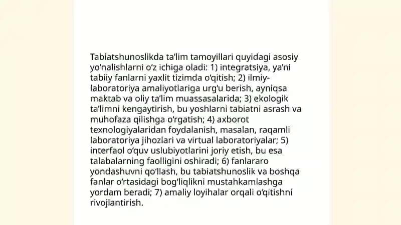 Tabiatshunoslikda oqitishning didaktik tamoylari organish va tahlil 3