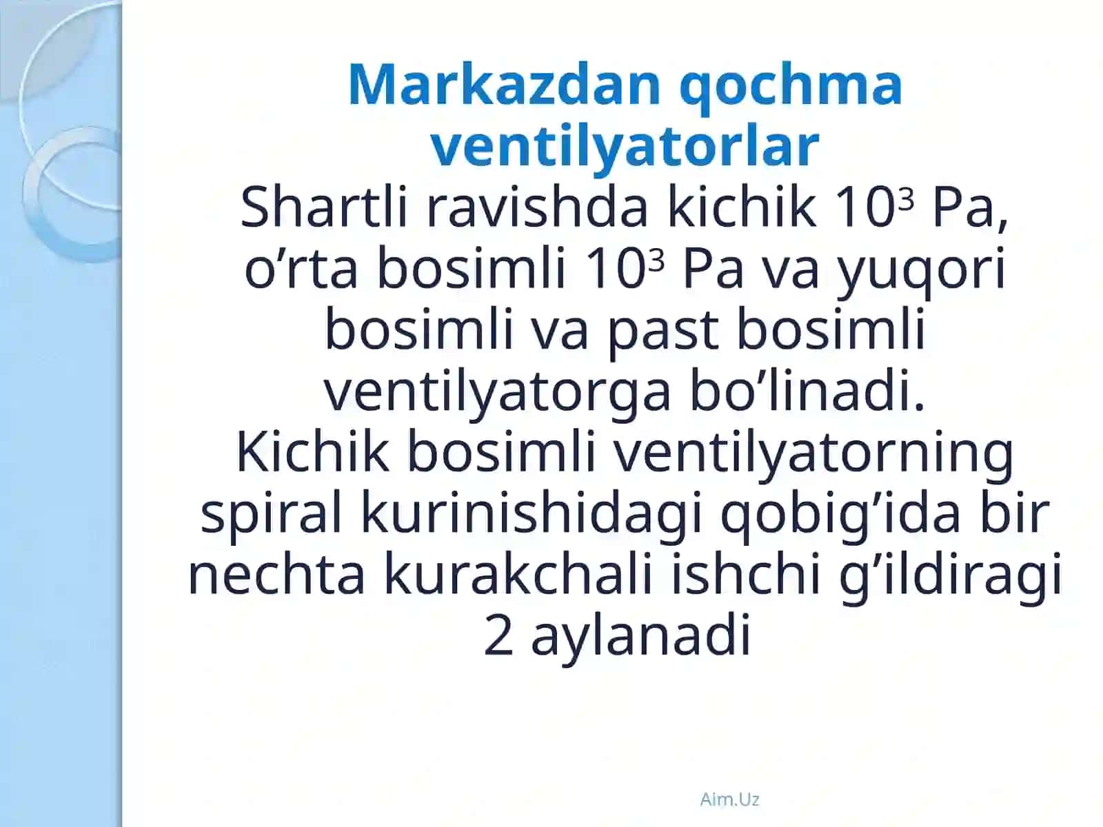 Markazdan qochmaventilyatorning haraktiristikasini aniqlash 3