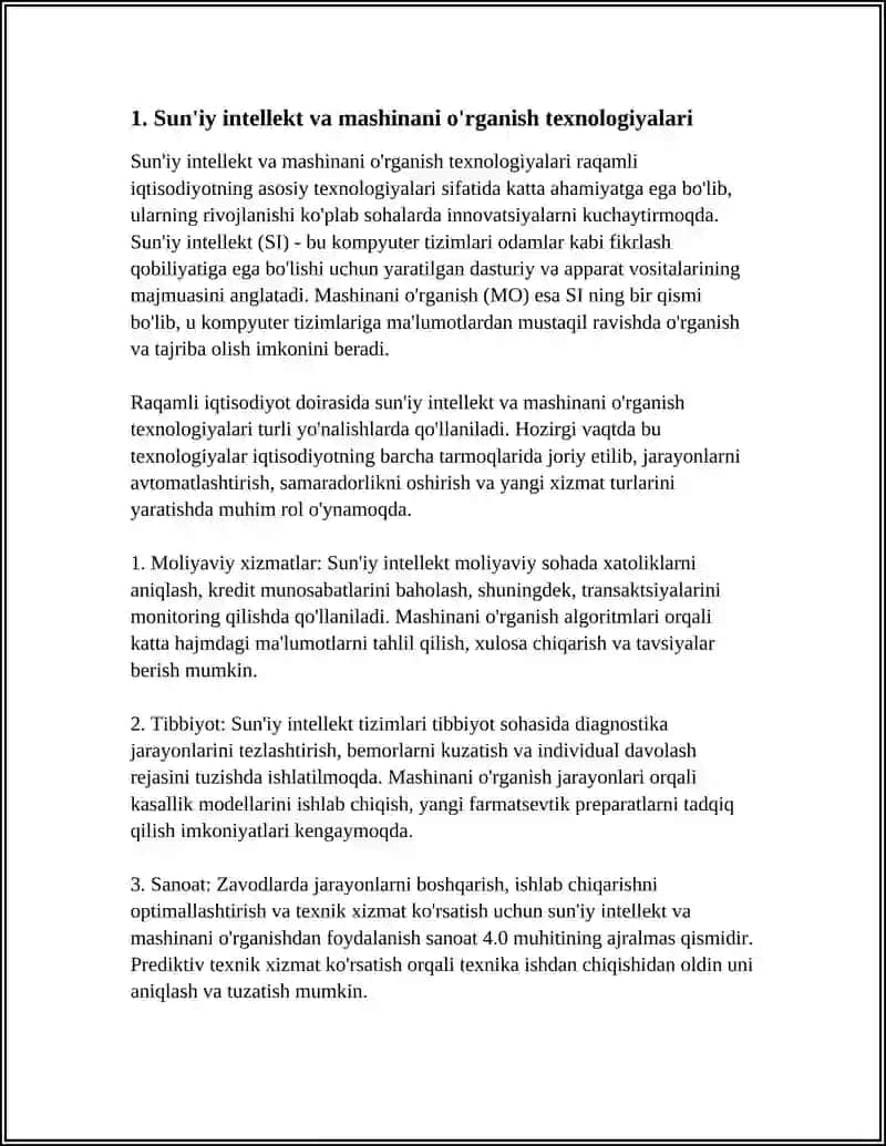Sun'iy intellekt va mashinani o'rganish texnologiyalari 3