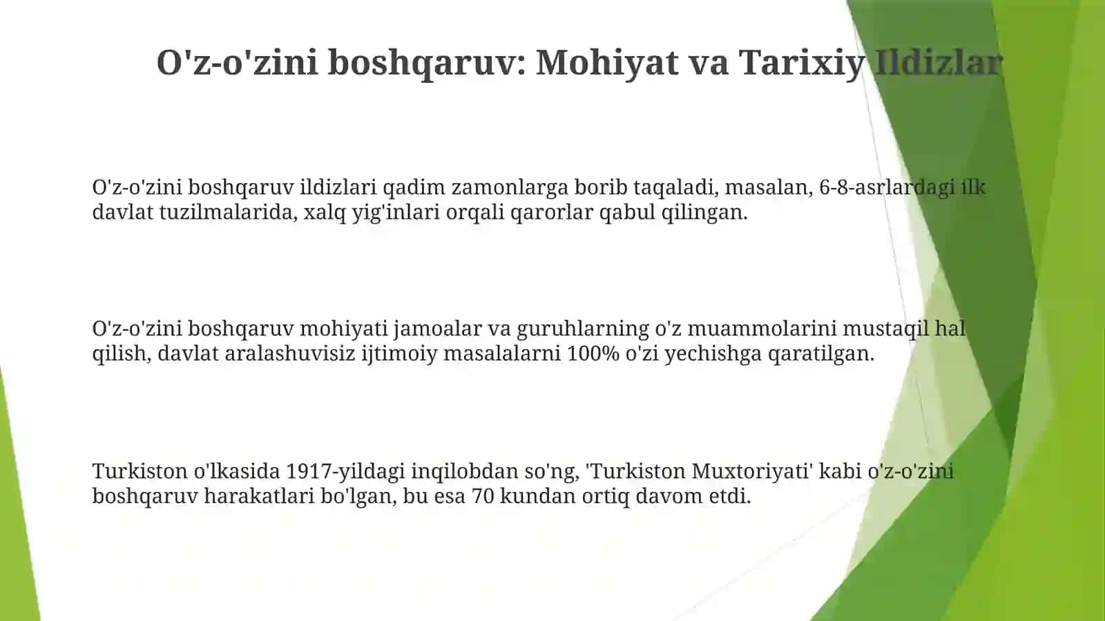 O'z-o'zini boshqaruv ildizlari 3