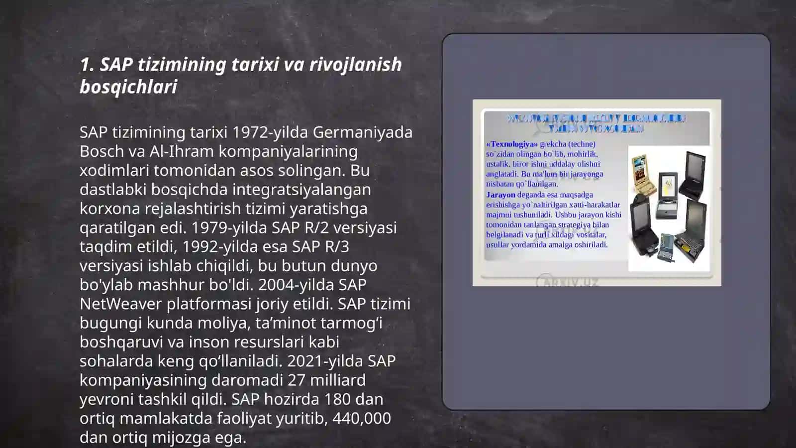Iqtisodiyot tizimlarida SAP tizimining rivojlanishi 3