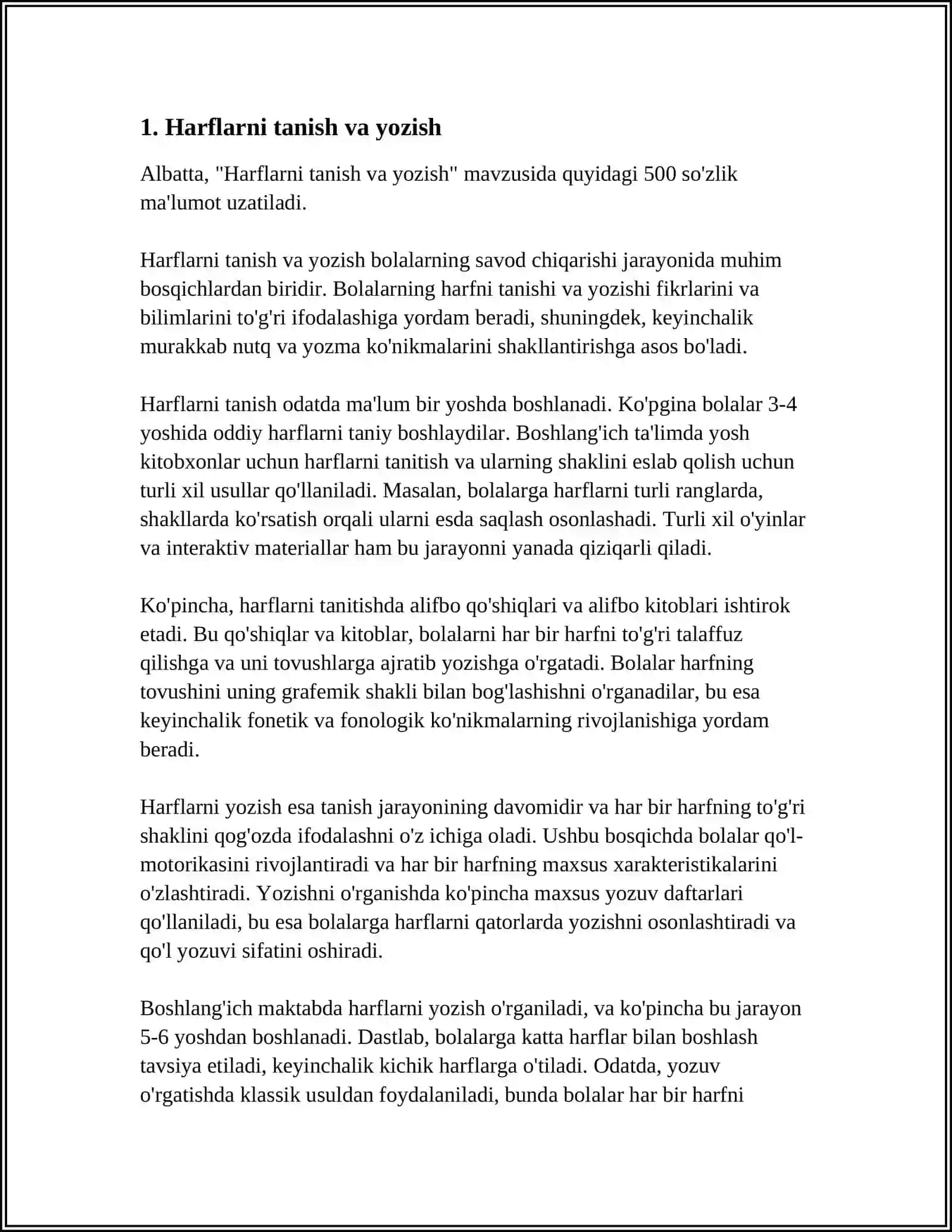 1-SINF O‘QISH SAVODXONLIGI DARSLIGINING,MAZMUNI 3