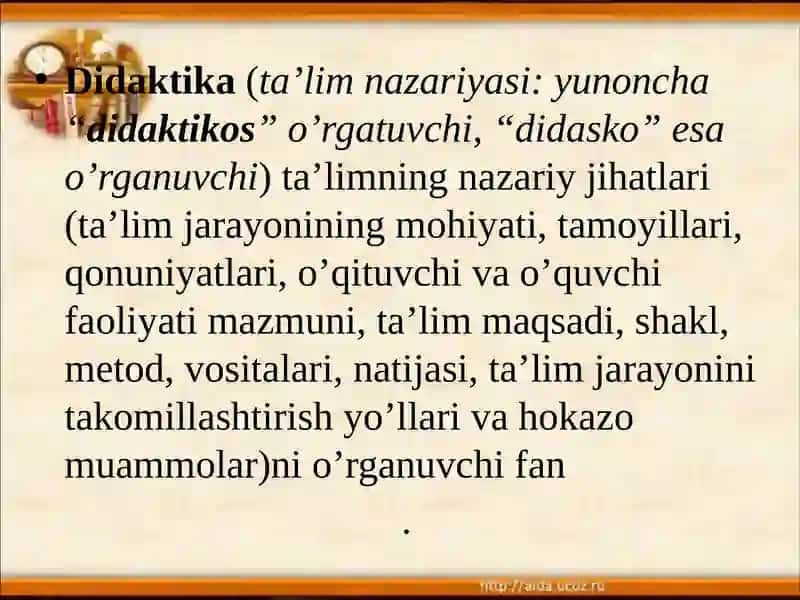 Didaktika – pedagogik ta’lim nazariyasi 3