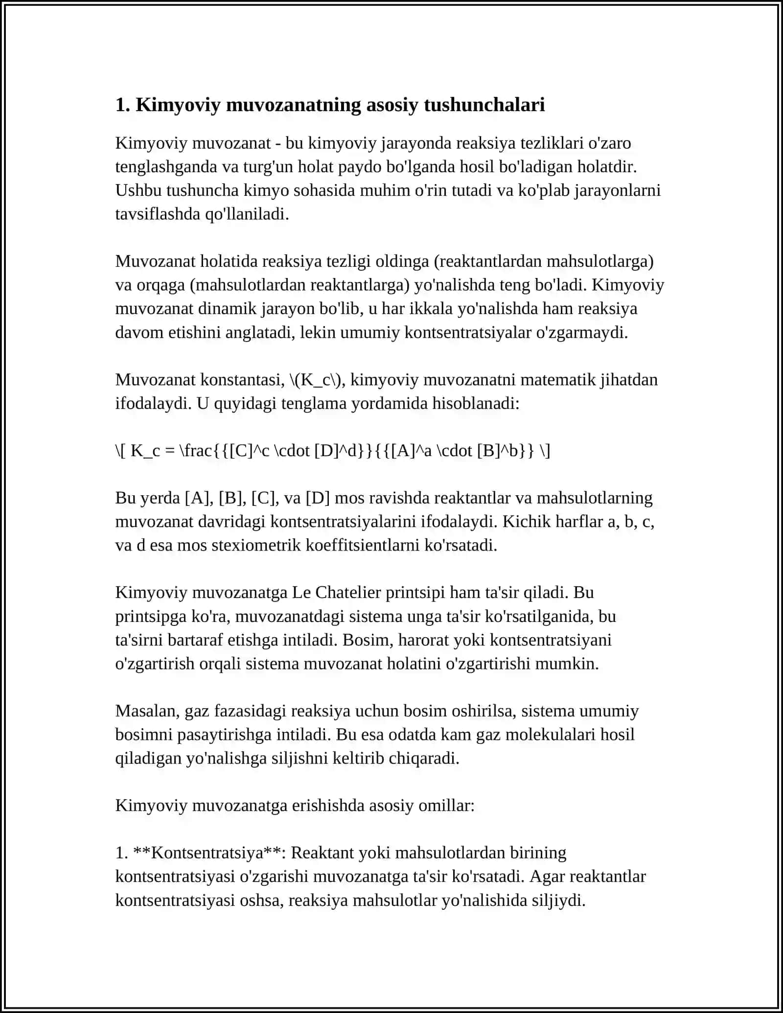 KIMYOVIY MUVOZANAT VA UNING SILJISHI 3