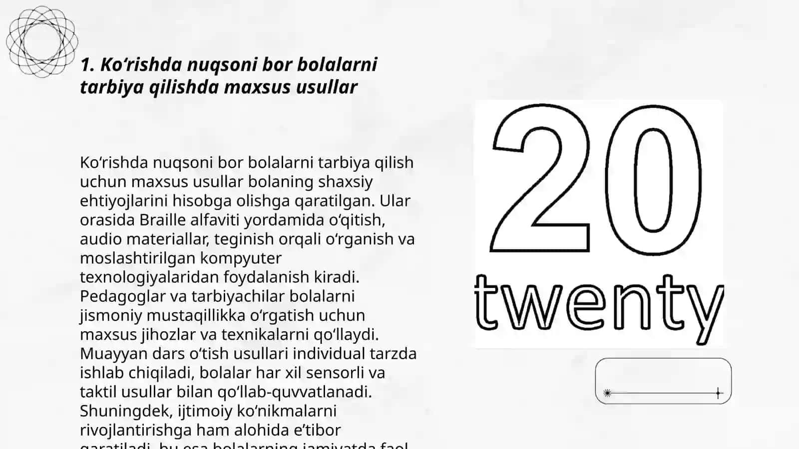 Ko‘rishda nuqsoni bor bolalar ta‘lim tarbiyasi 3
