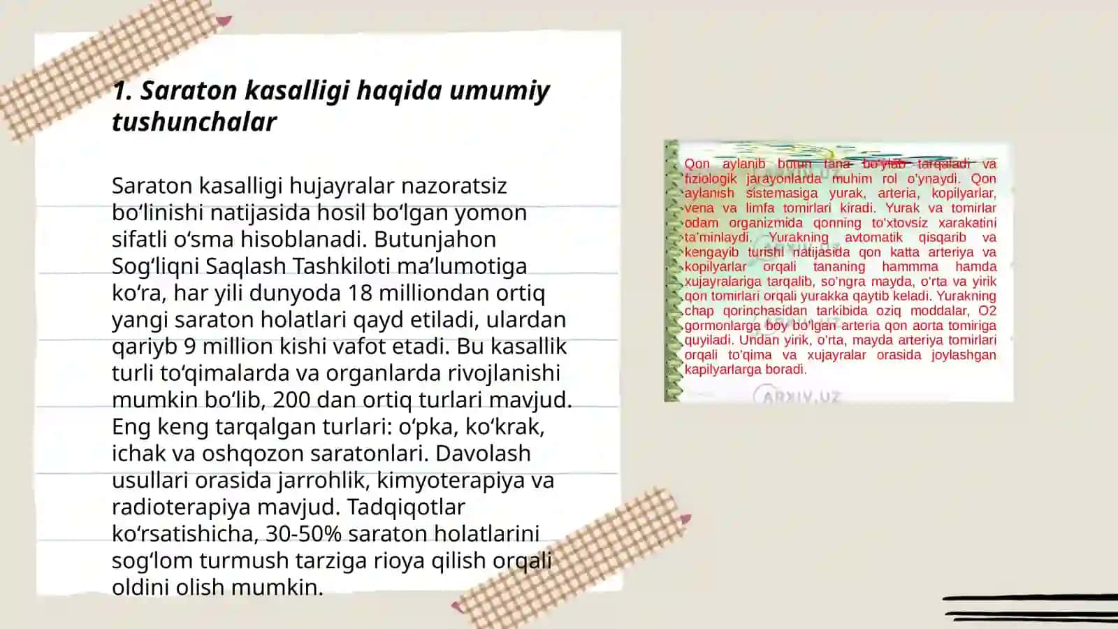 Saraton kasalliklari (qon va limfa ôsmalari) bilan og’rigan ôquvchilar bilan mashg’ulot ôtish tamoyillari 3