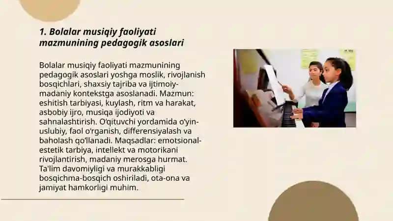 Bolalar musiqiy faoliyati mazmuni 3