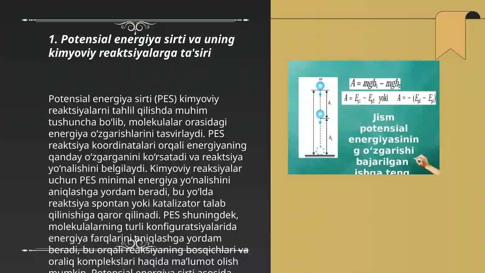 Hozirgi zamon kimyosi tuzilish nazariyasida potensial energiya sirtining roli 3