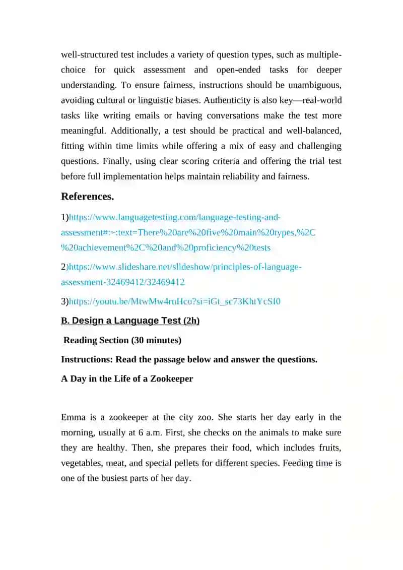 Principles of Language Assessment and Test Design 3