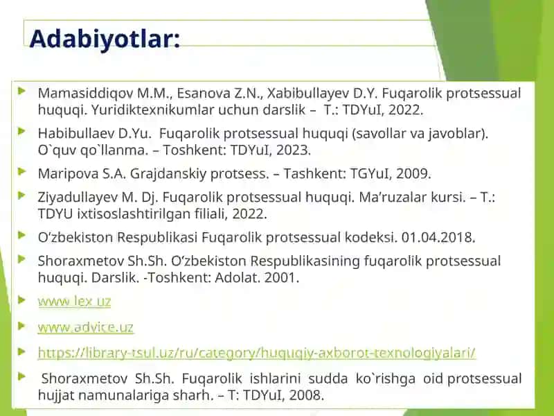Fuqarolik protsessida isbotlash va dalillar 3