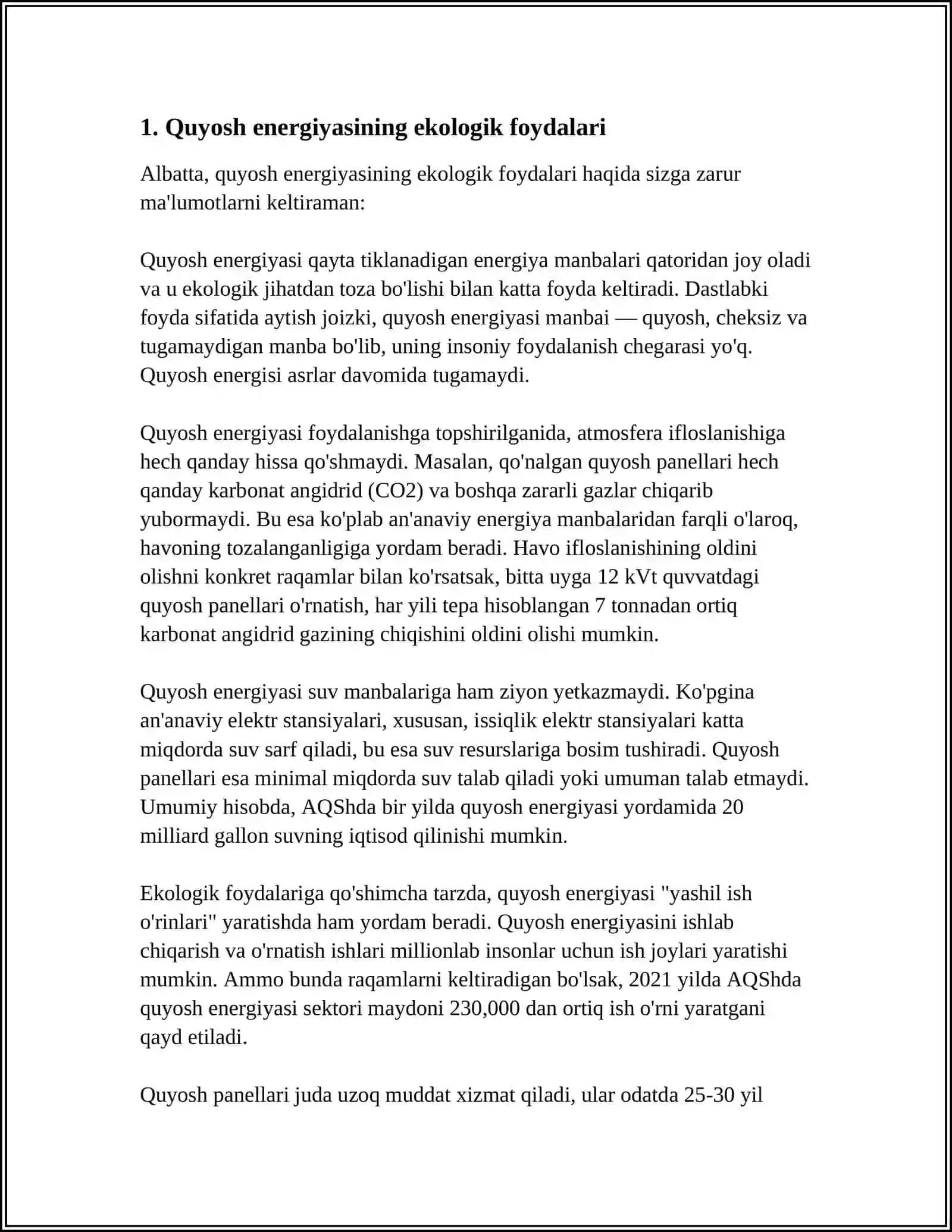 QAYTA TIKLANUVCHI ENERGIYA MANBALARINING EKOLOGIK FOYDALARI VA ZARARLARI 3