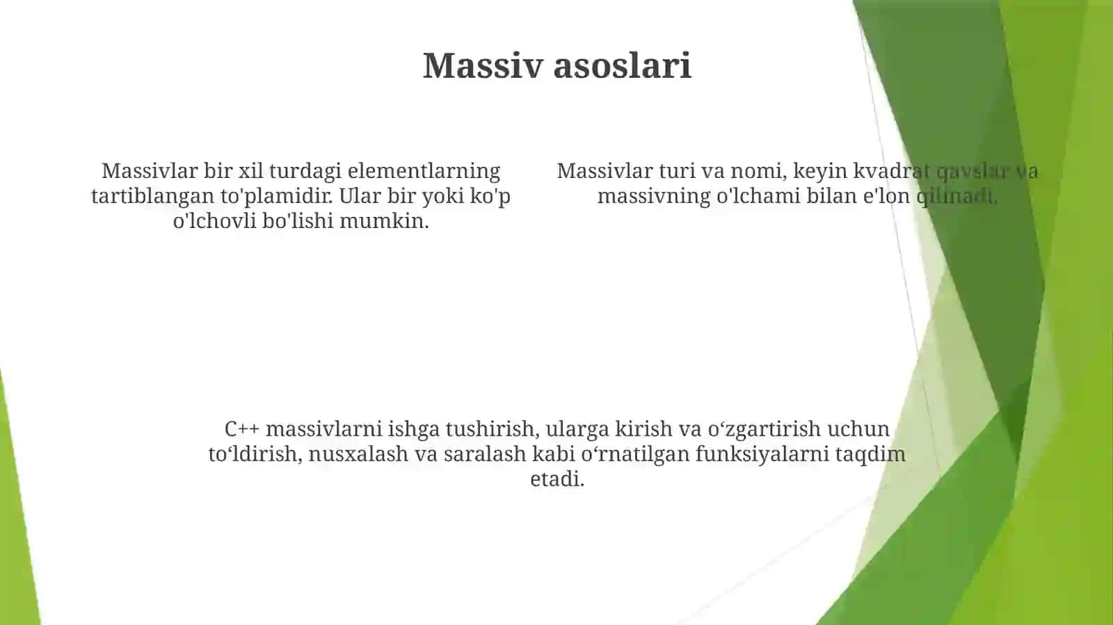 C++ Dastur Tilida Ko'Rsatkichlar Va Massivlar 3