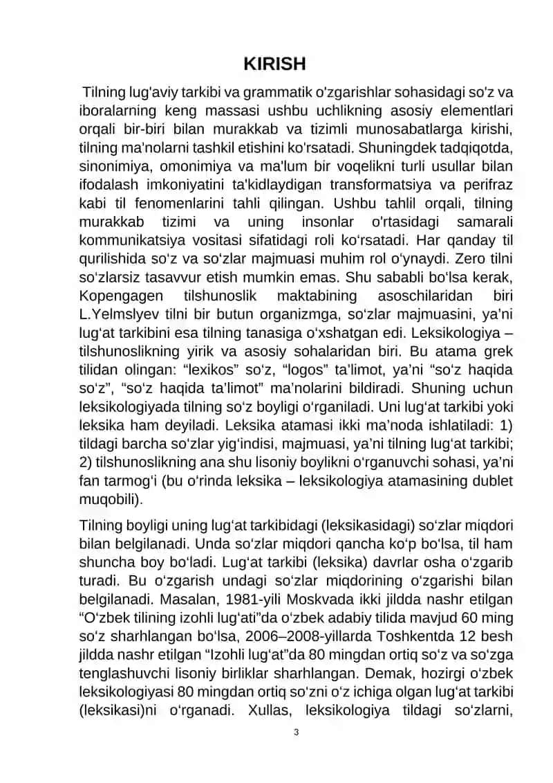 Kurs ishi "Ho'zirgi O'zbek adabiy tili" 3